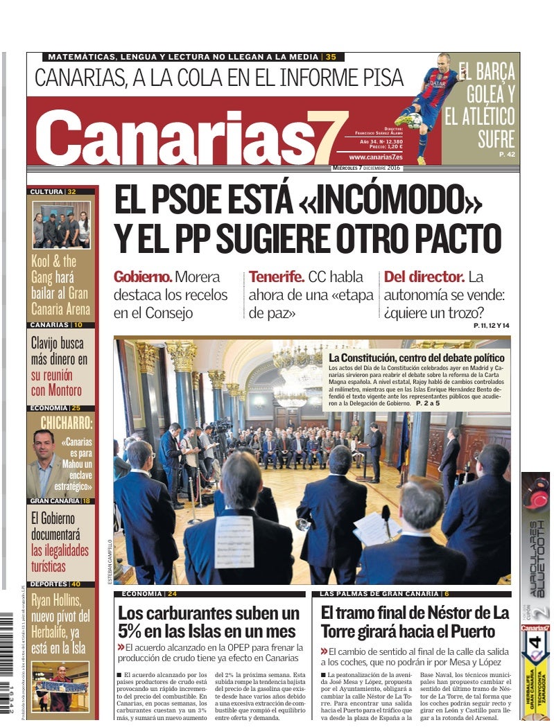 Portada Canarias7 07-12-2016