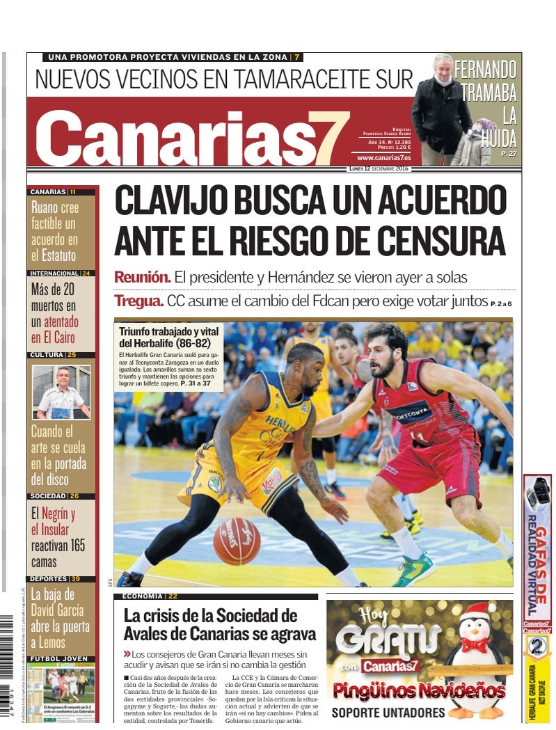 Portada Canarias7 12-12-2016