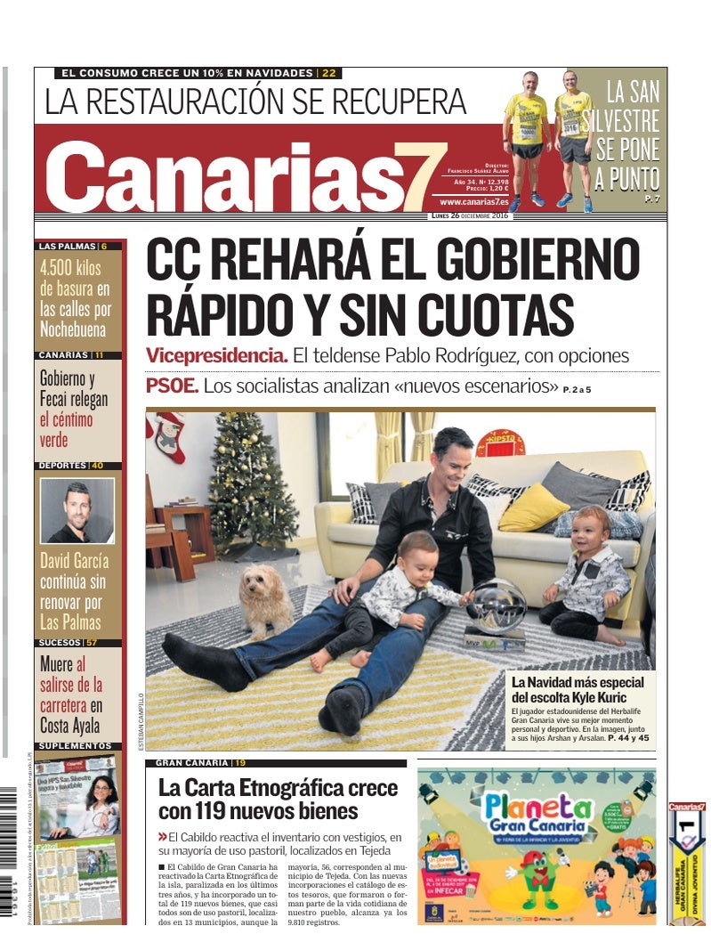 Portada Canarias7 26-12-2016