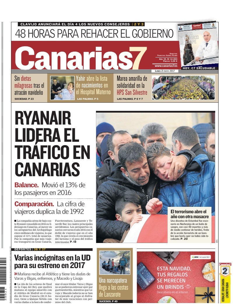 Portada Canarias7 02-01-2017
