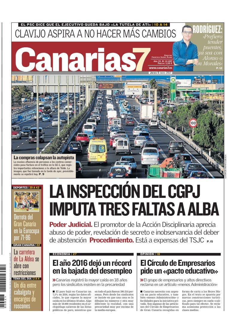 Portada Canarias7 05-01-2017
