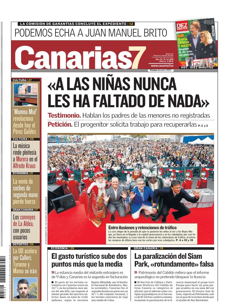 Portada Canarias7 06-01-2017