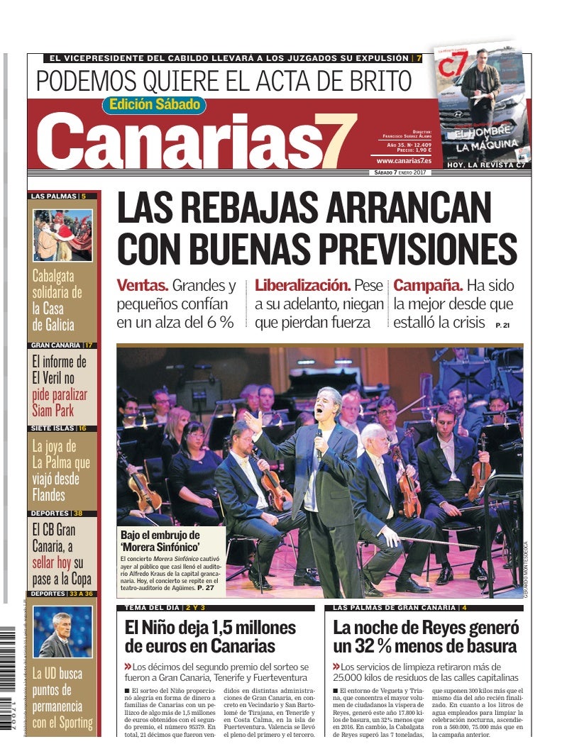 Portada Canarias7 07-01-2017