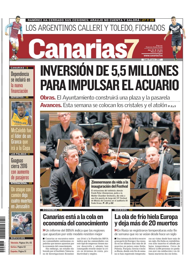 Portada Canarias7 09-01-2017