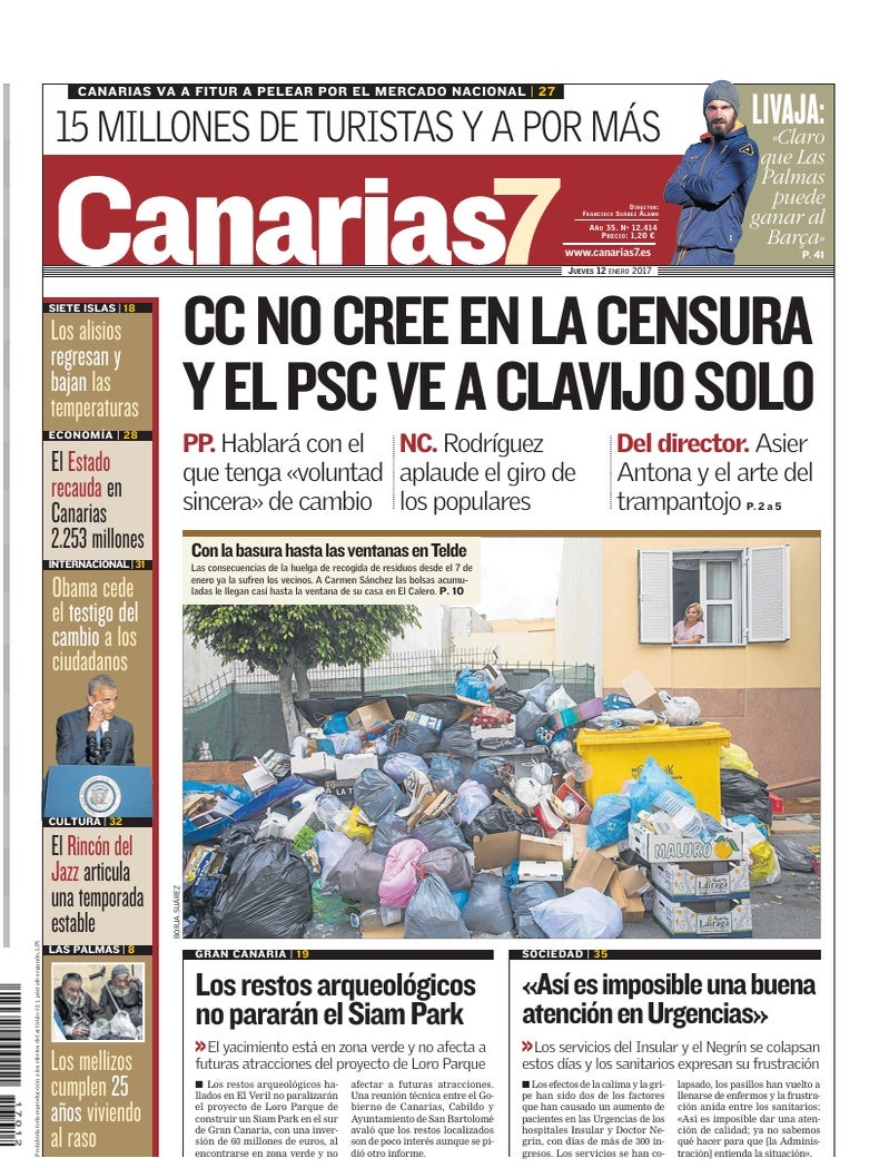Portada Canarias7 12-01-2017