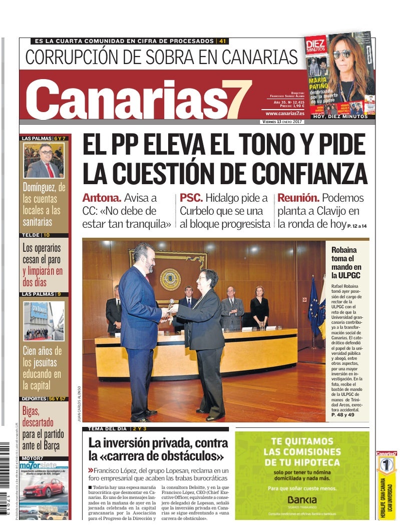 Portada Canarias7 13-01-2017