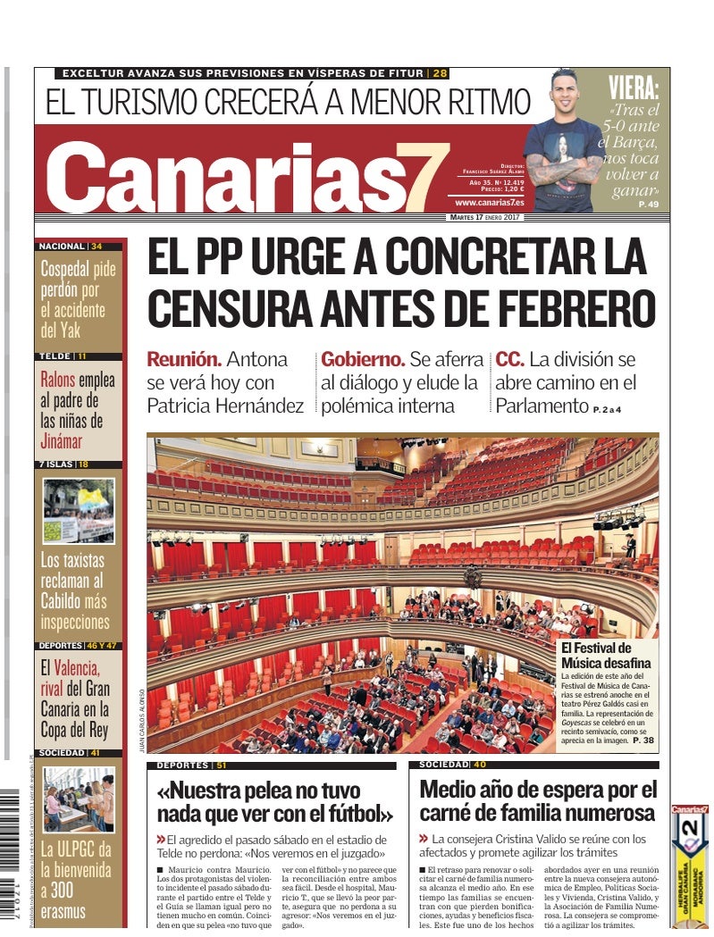 Portada Canarias7 17-01-2017