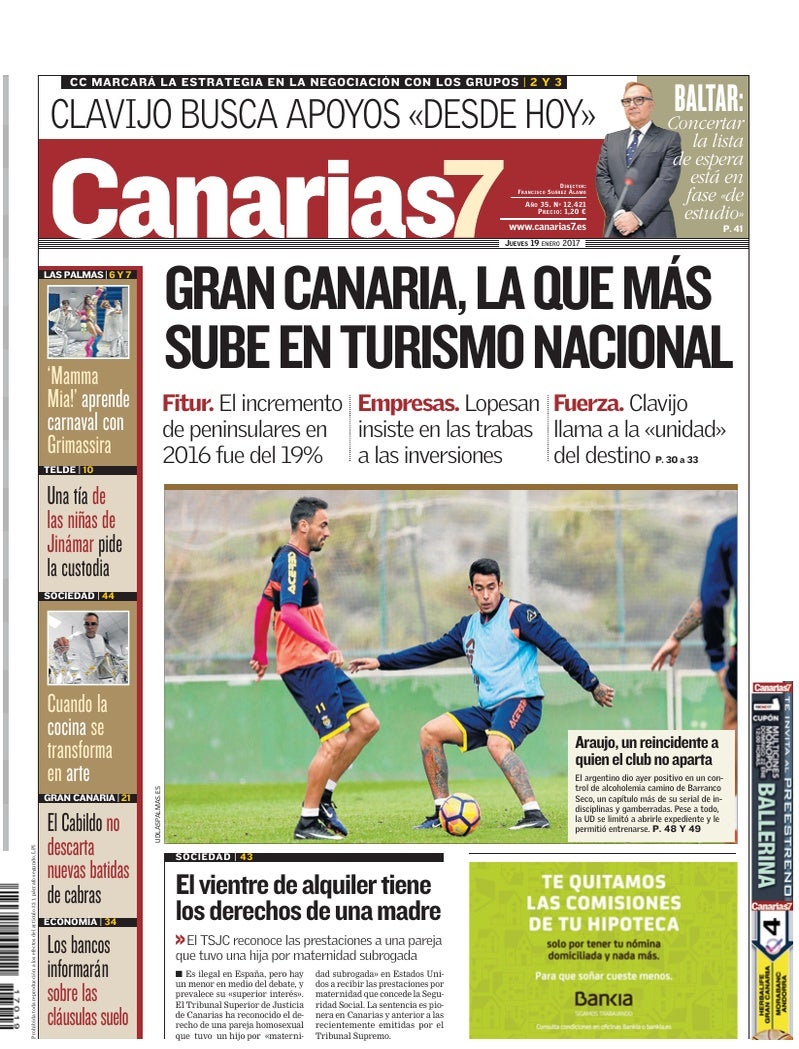 Portada Canarias7 19-01-2017