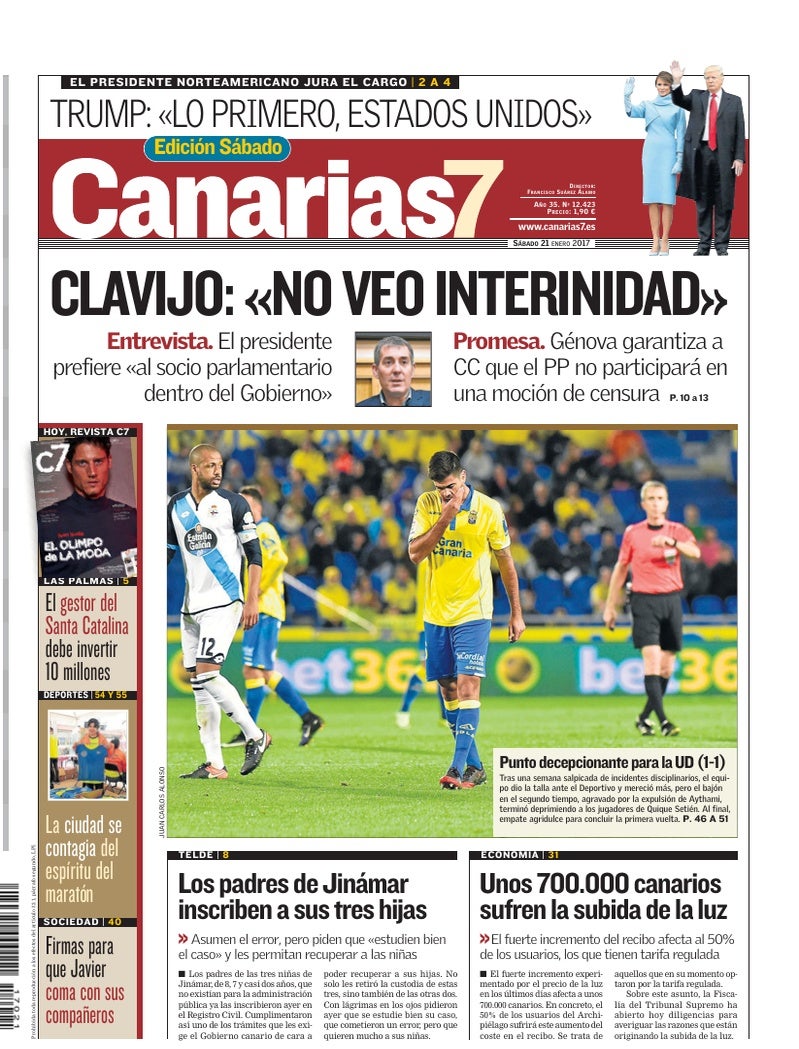 Portada Canarias7 21-01-2017