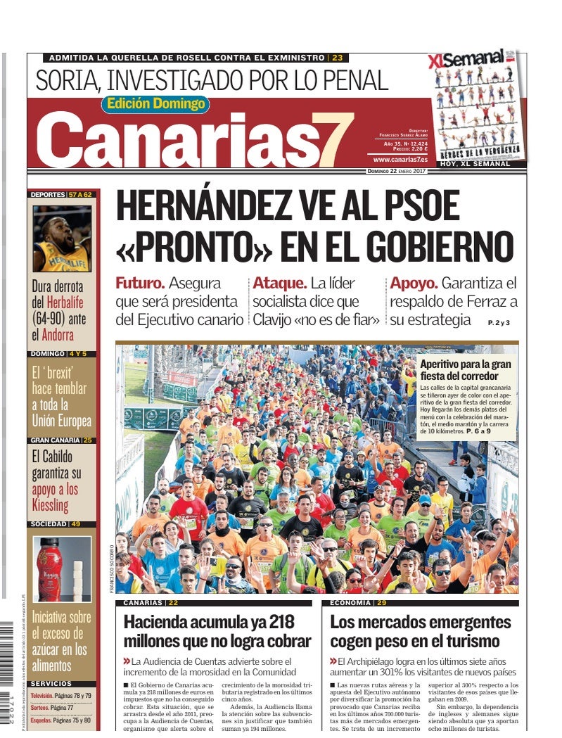 Portada Canarias7 22-01-2017