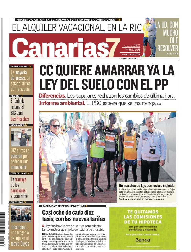 Portada Canarias7 23-01-2017