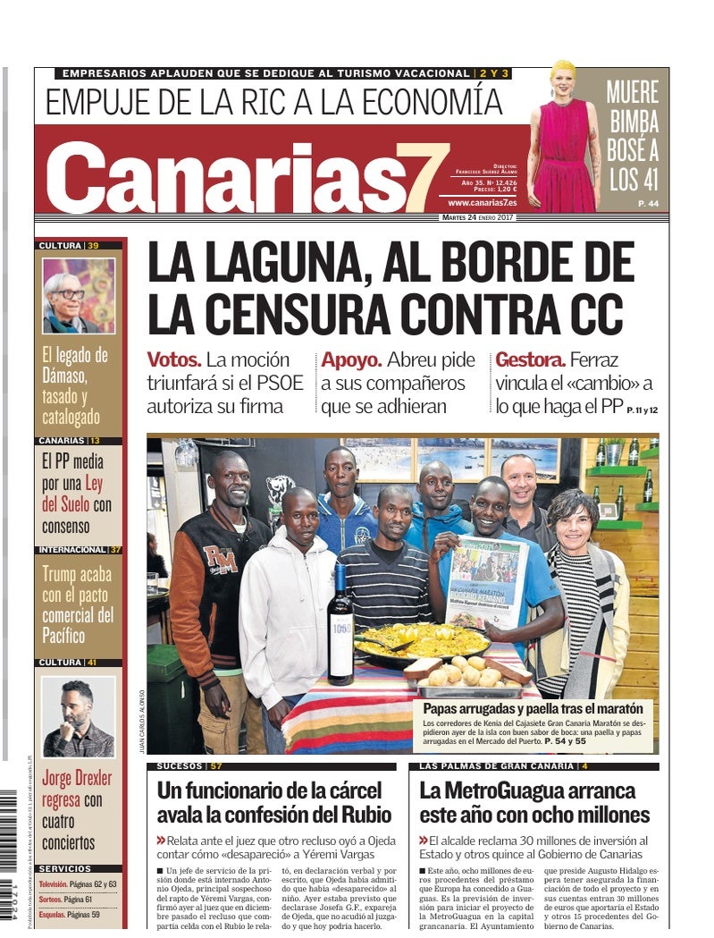 Portada Canarias7 24-01-2017