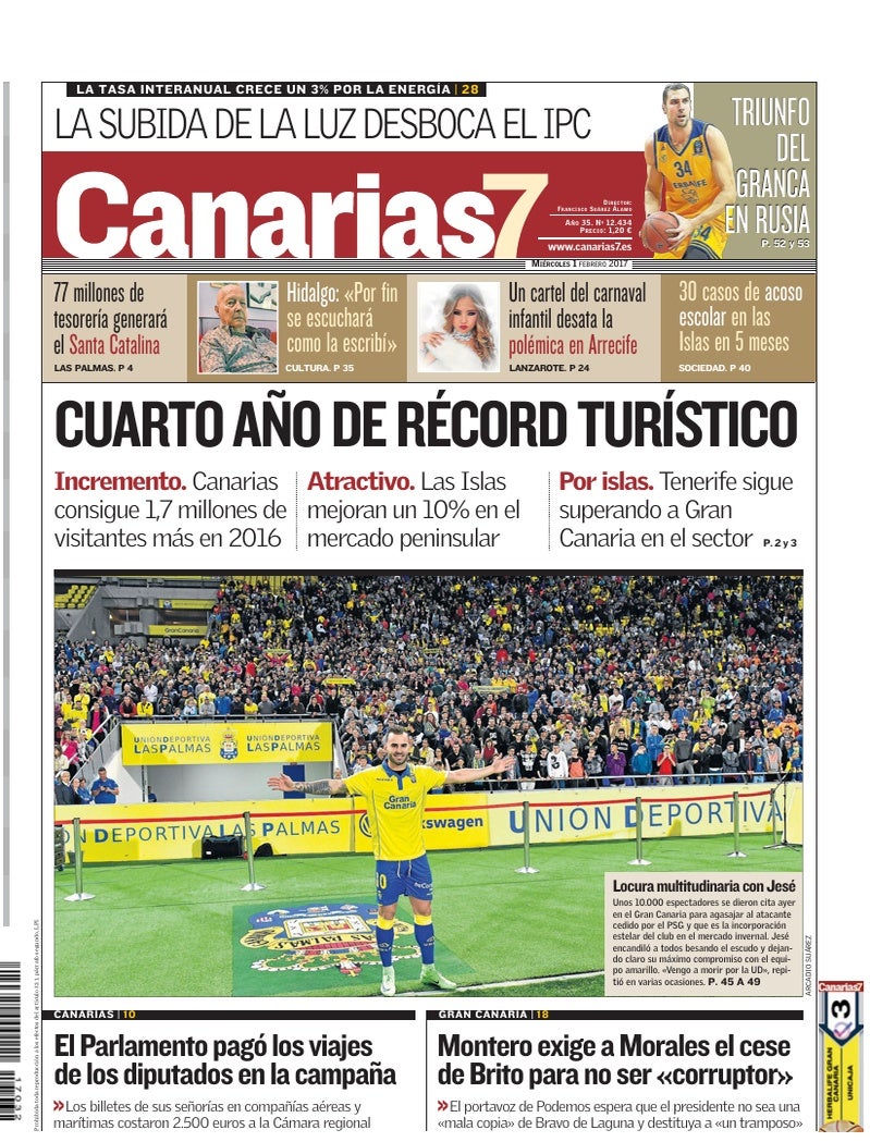Portada Canarias7 01-02-2017