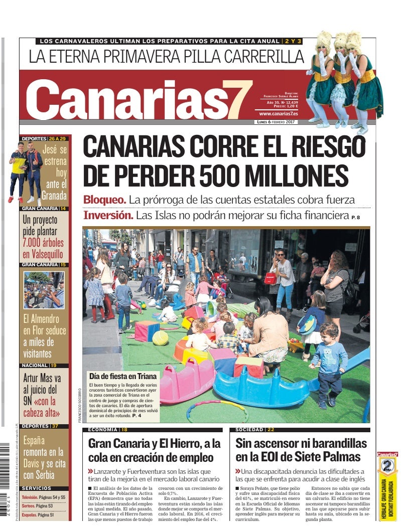 Portada Canarias7 06-02-2017