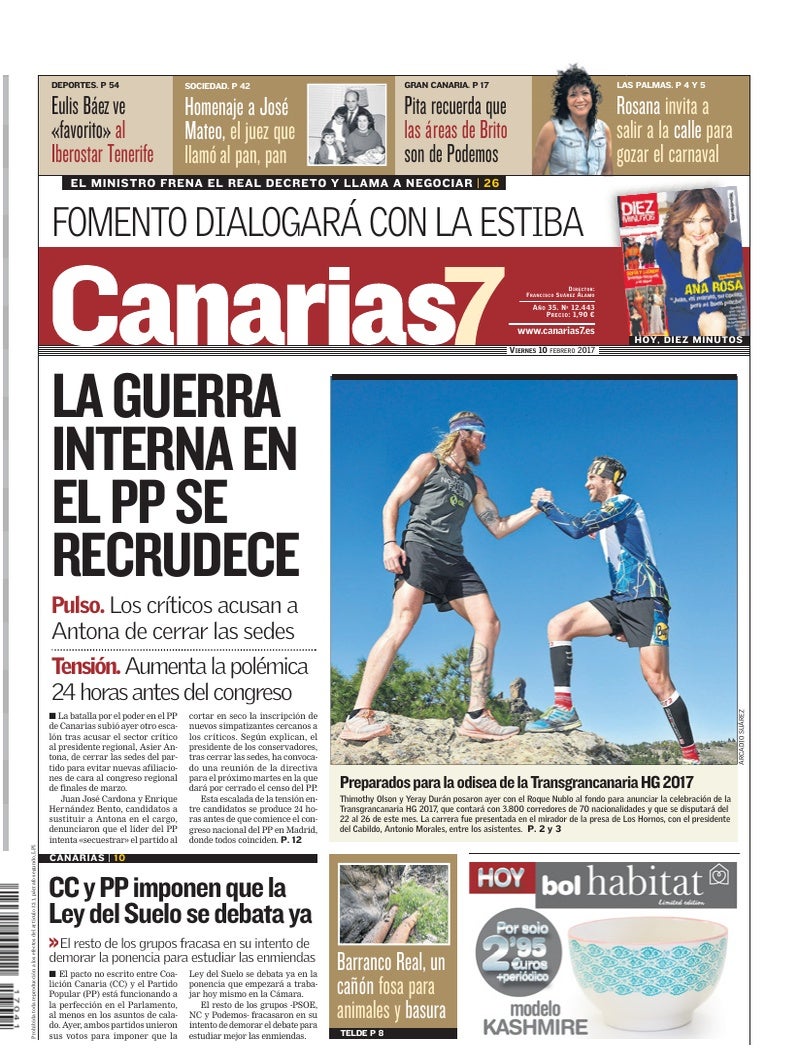 Portada Canarias7 10-02-2017