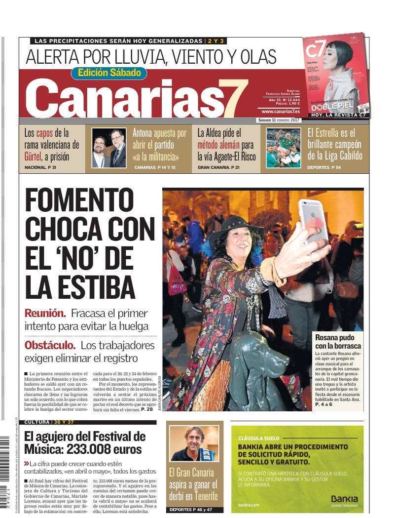 Portada Canarias7 11-02-2017