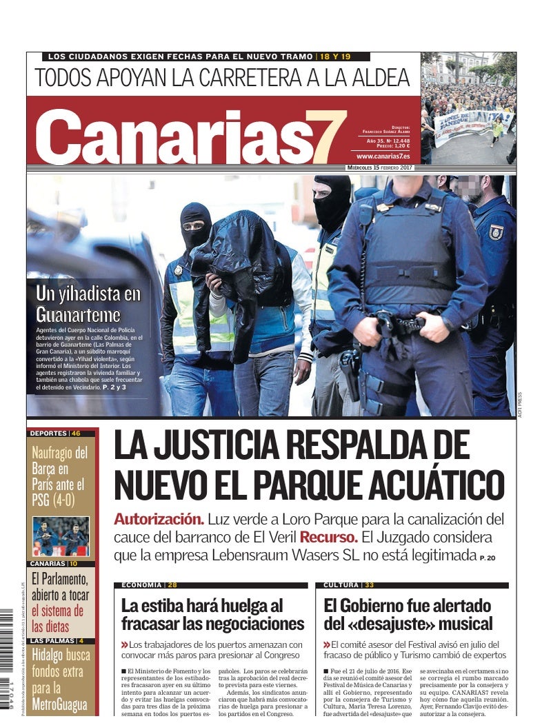 Portada Canarias7 15-02-2017