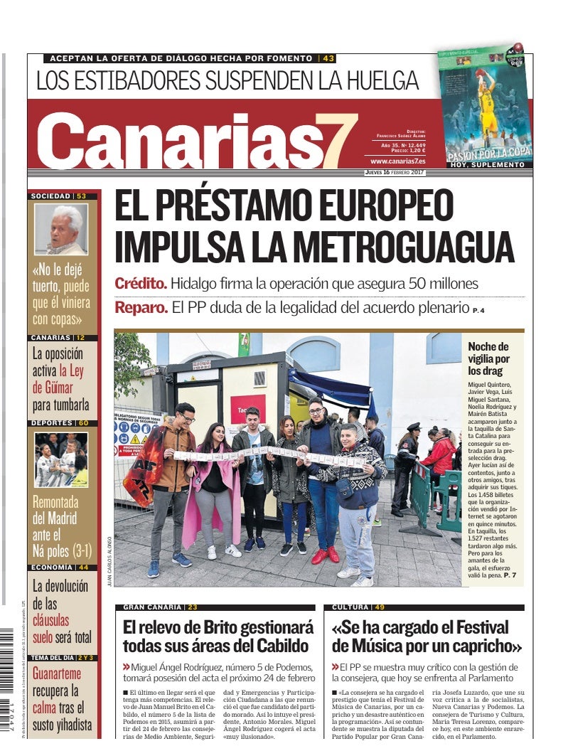 Portada Canarias7 16-02-2017