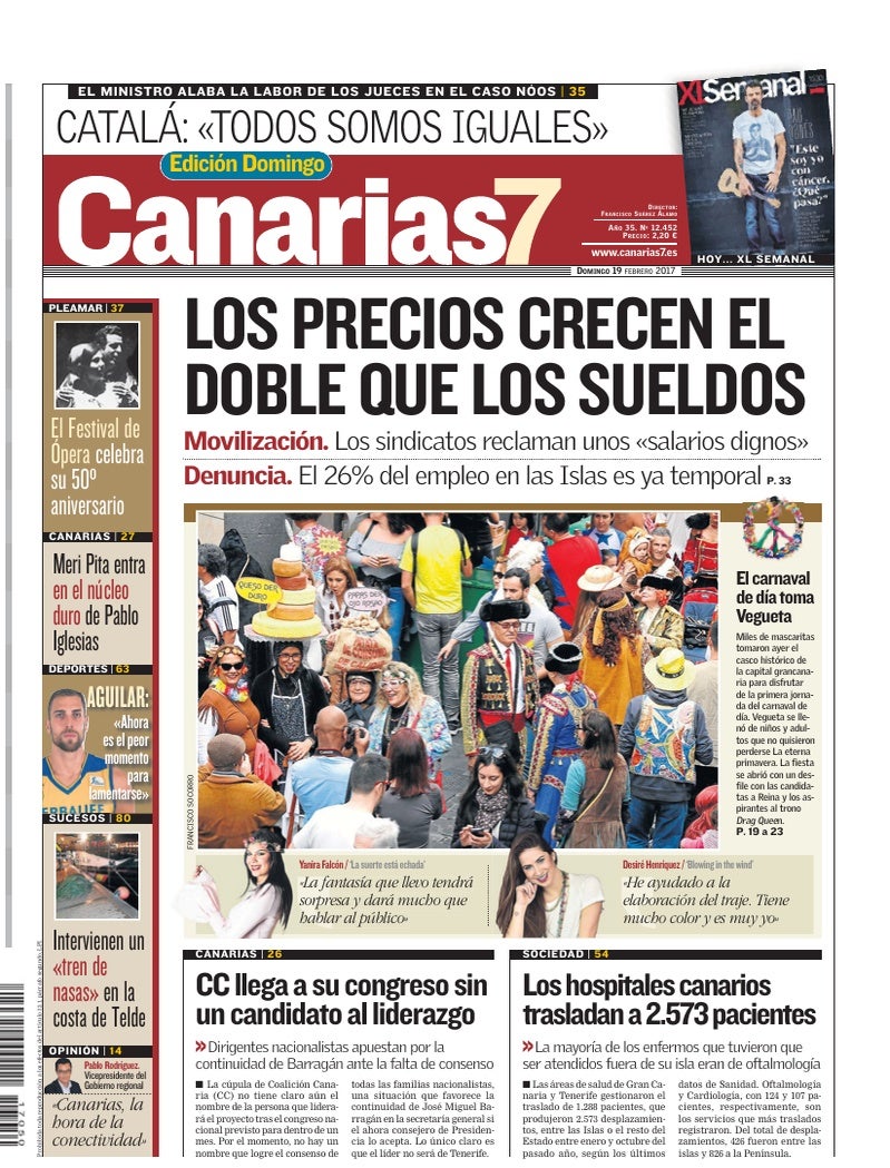 Portada Canarias7 19-02-2017