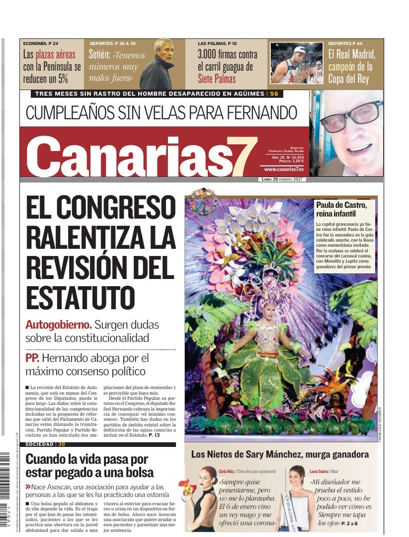 Portada Canarias7 20-02-2017