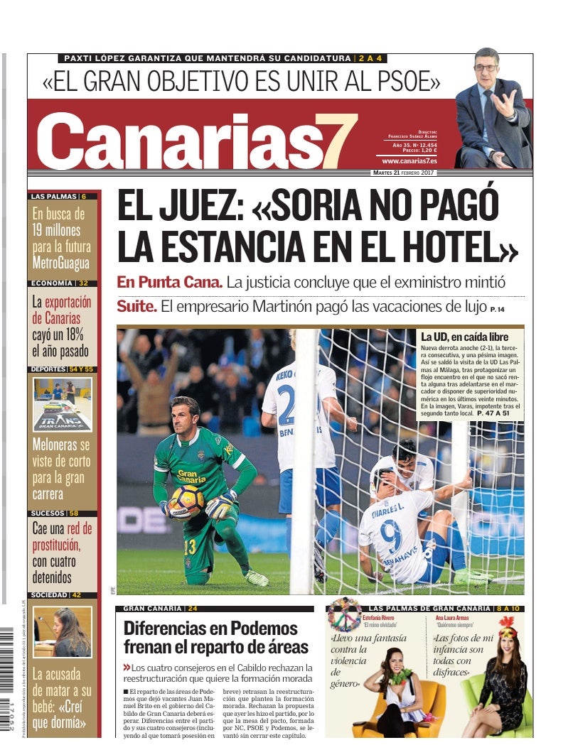 Portada Canarias7 21-02-2017