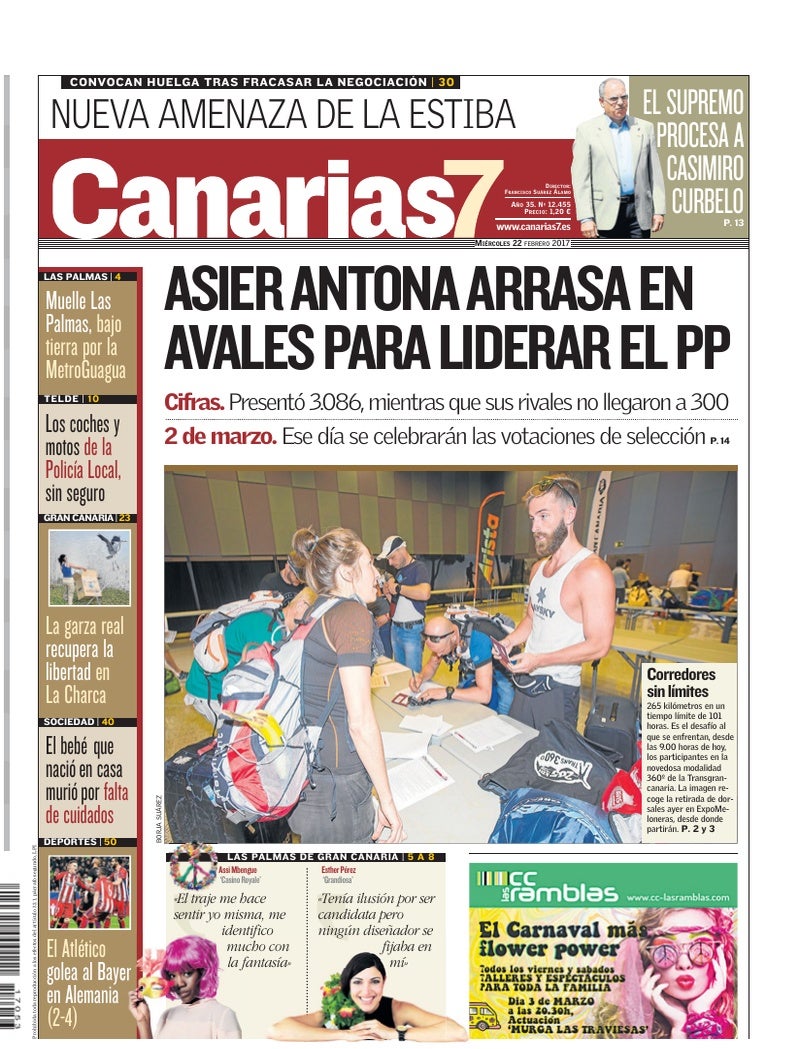 Portada Canarias7 22-02-2017