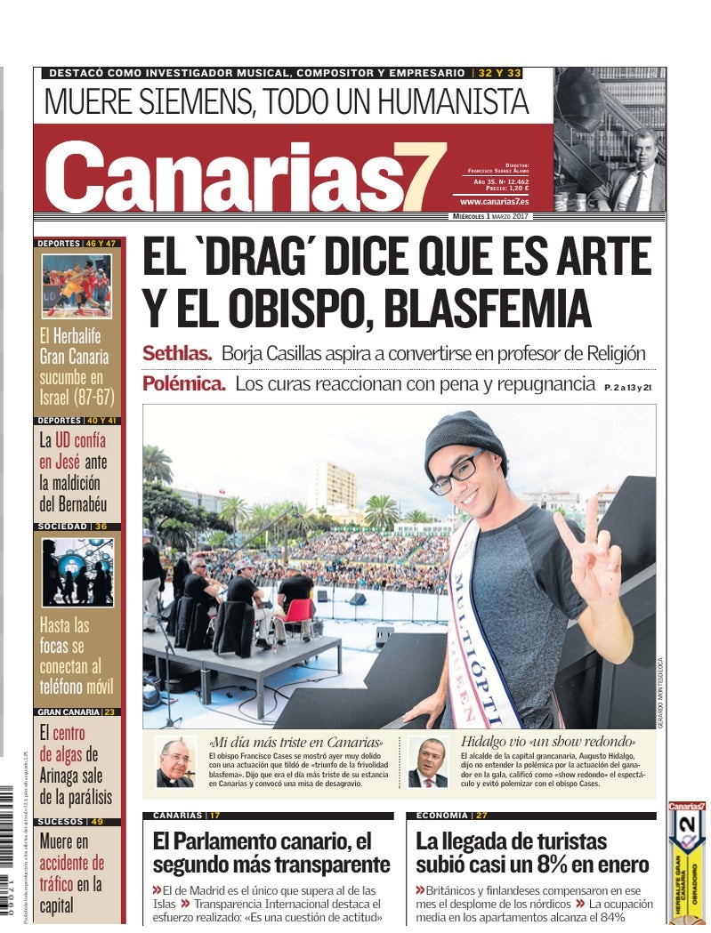 Portada Canarias7 01-03-2017