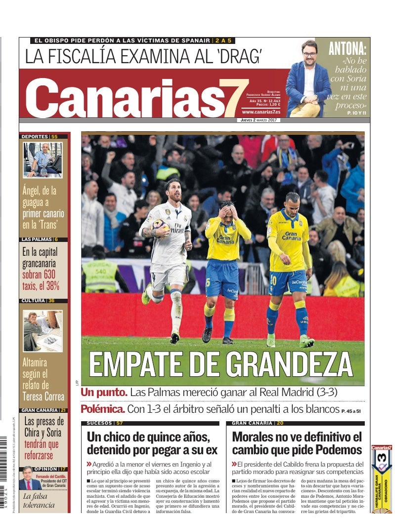 Portada Canarias7 02-03-2017