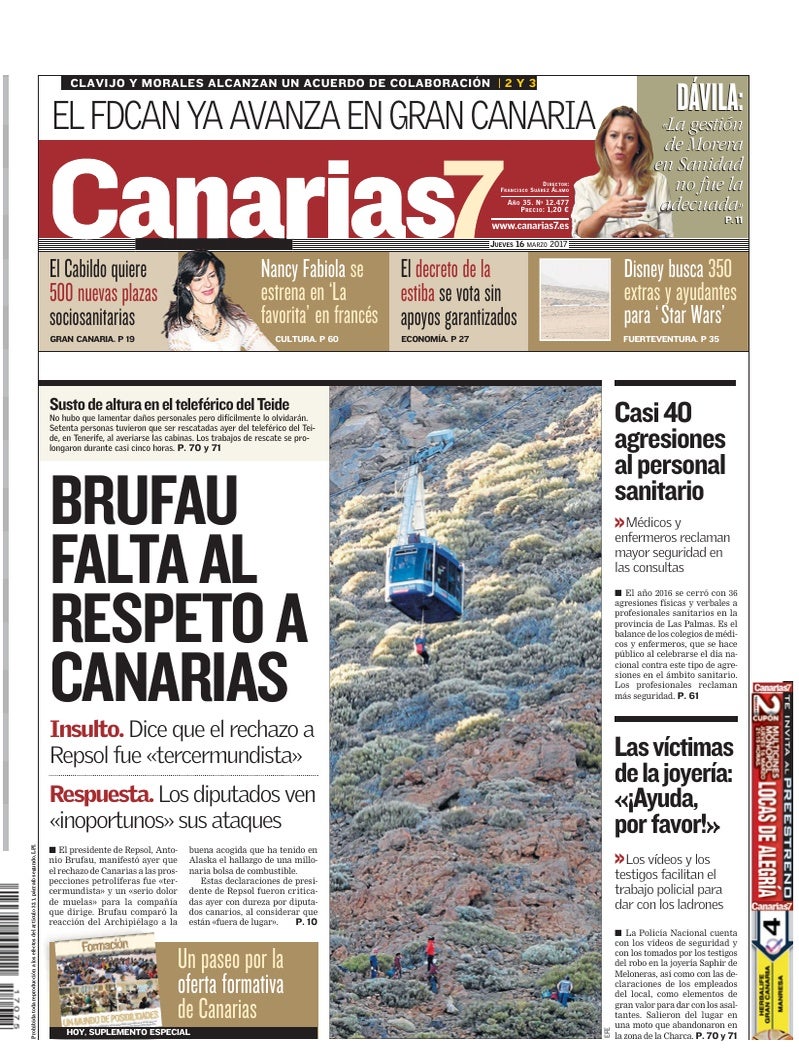 Portada Canarias7 16-03-2017