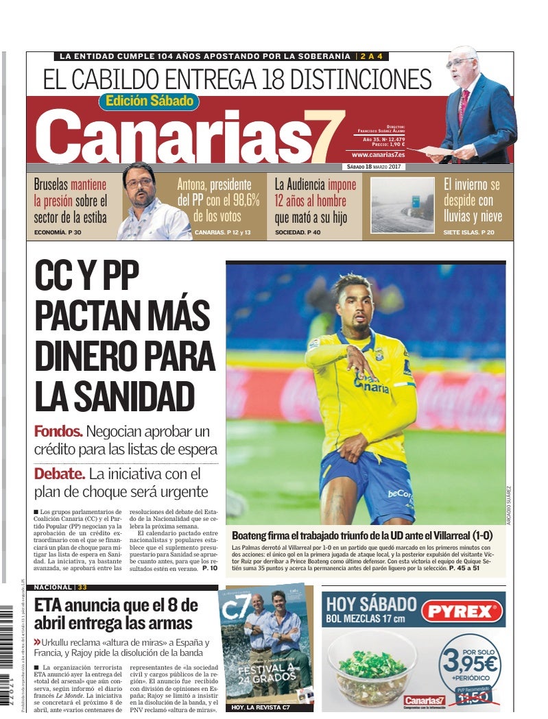 Portada Canarias7 18-03-2017