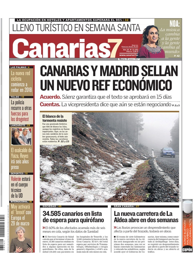 Portada Canarias7 21-03-2017