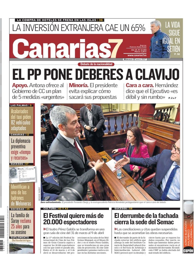 Portada Canarias7 22-03-2017