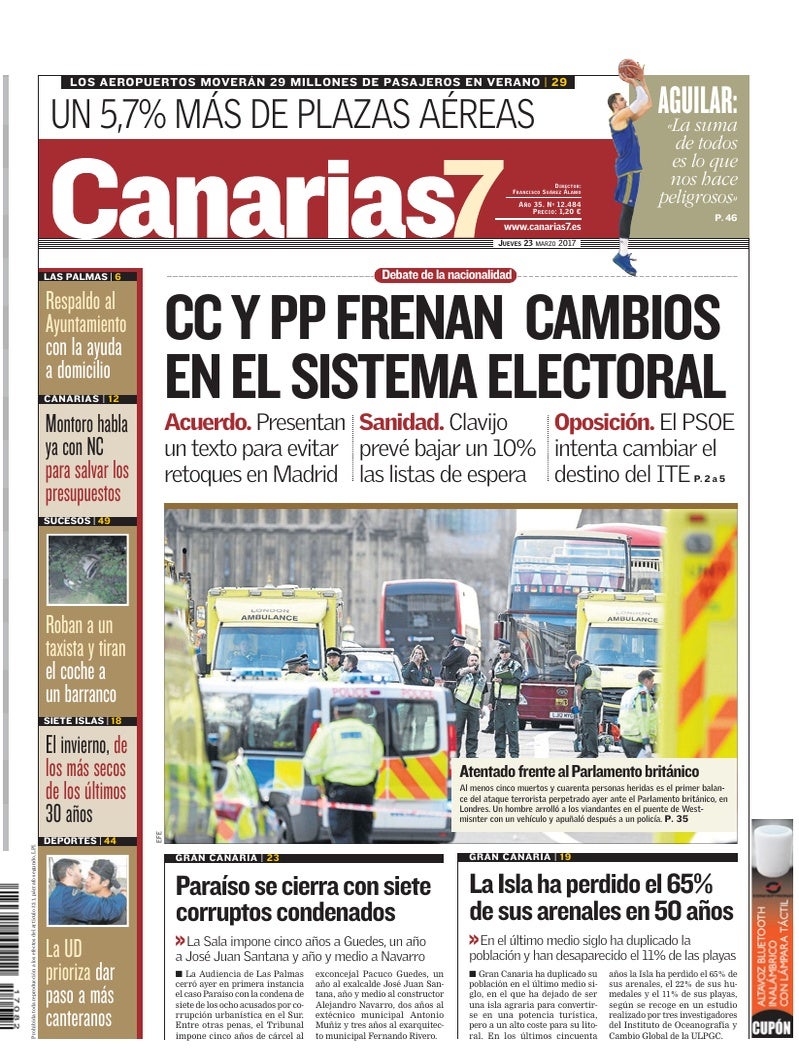 Portada Canarias7 23-03-2017