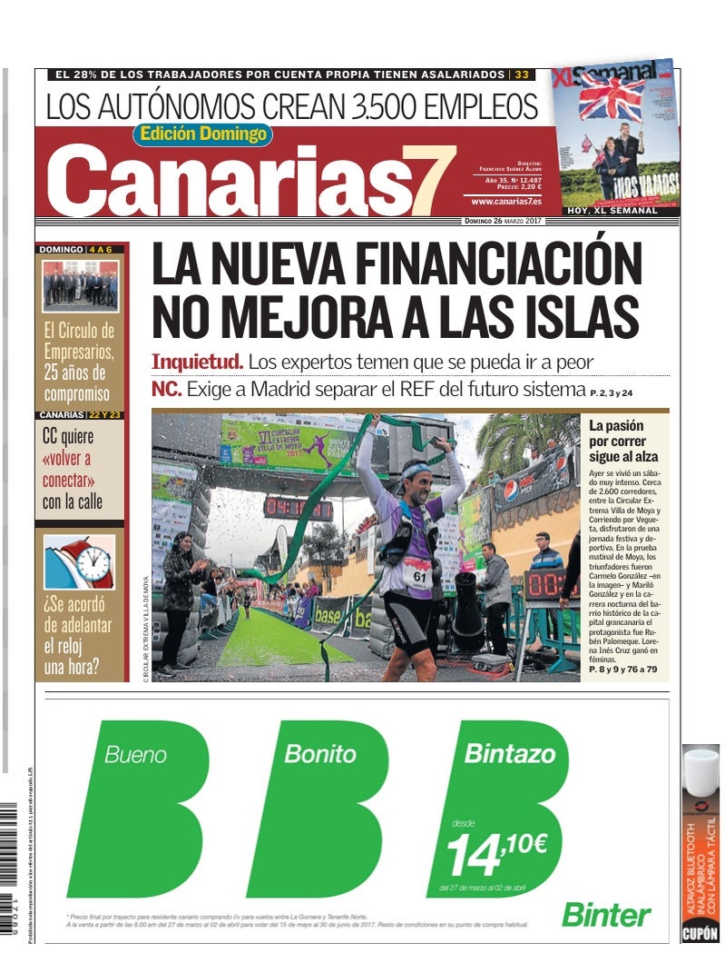 Portada Canarias7 26-03-2017