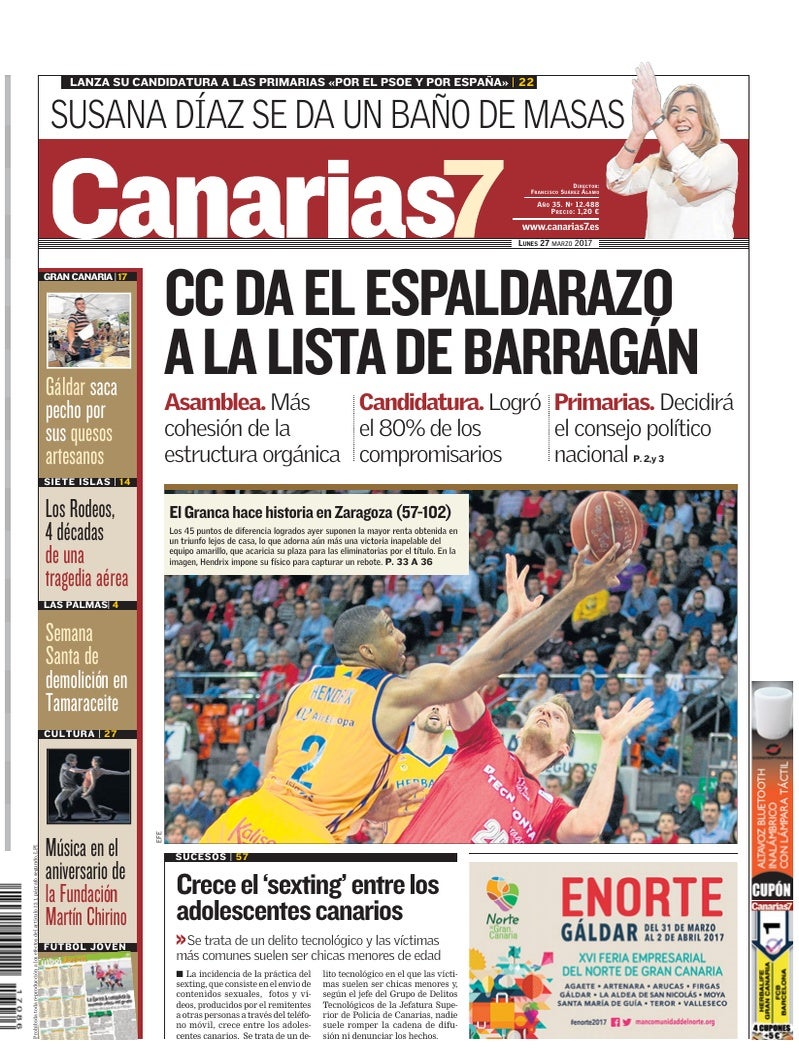 Portada Canarias7 27-03-2017