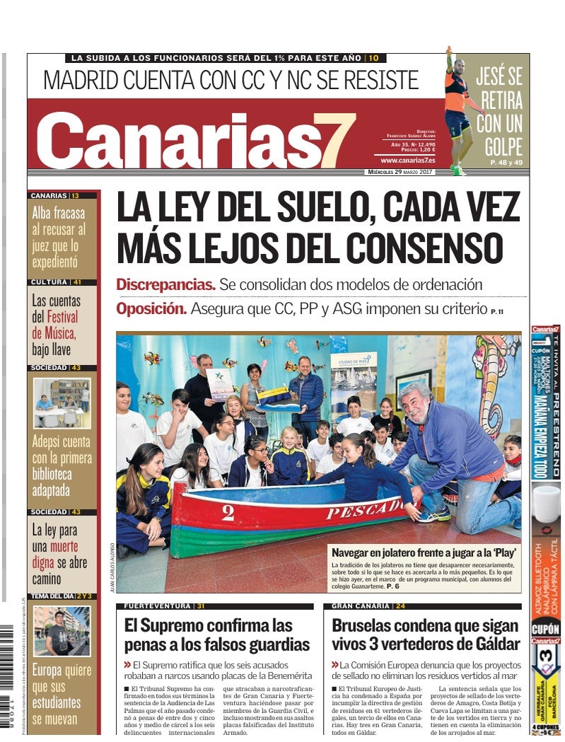 Portada Canarias7 29-03-2017