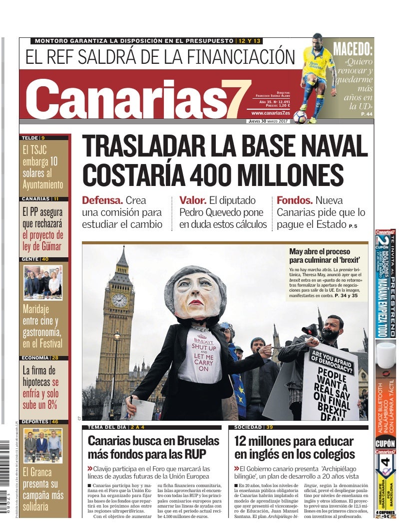 Portada Canarias7 30-03-2017