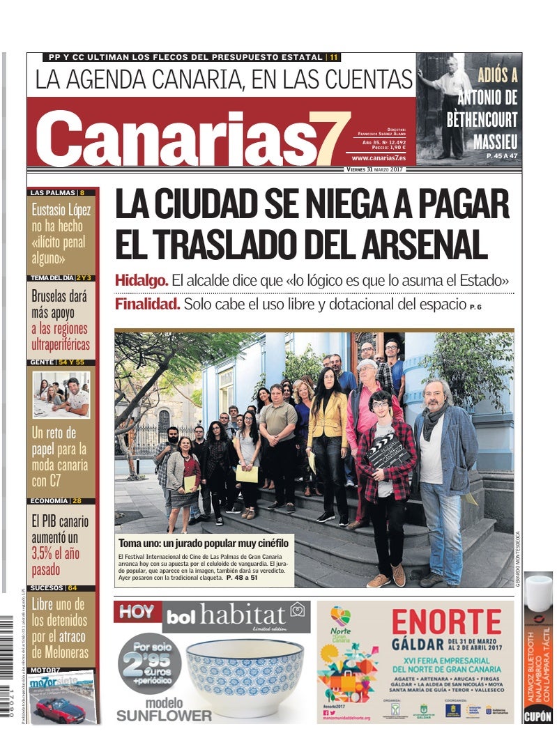 Portada Canarias7 31-03-2017