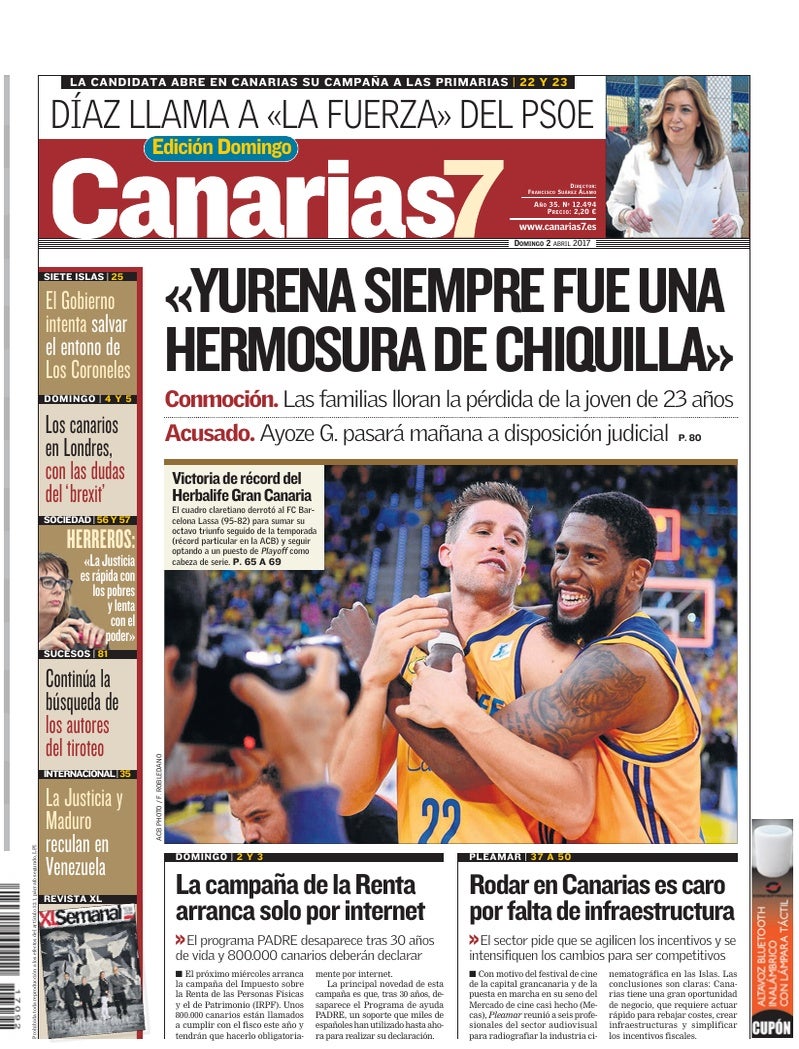 Portada Canarias7 02-04-2017