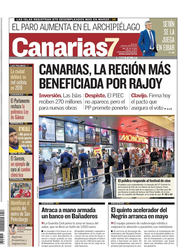 Portada Canarias7 05-04-2017