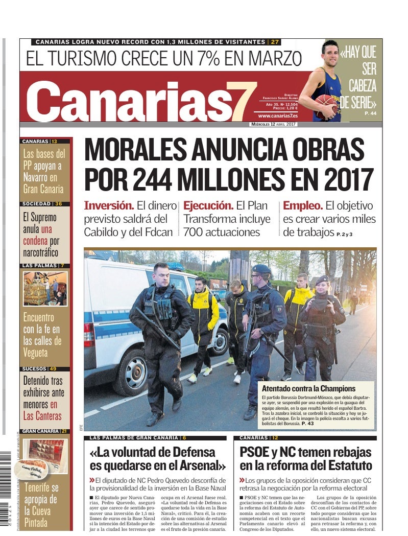 Portada Canarias7 12-04-2017