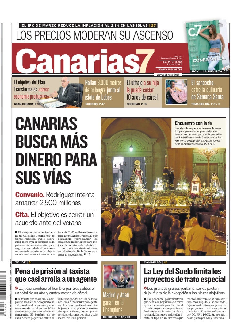 Portada Canarias7 13-04-2017