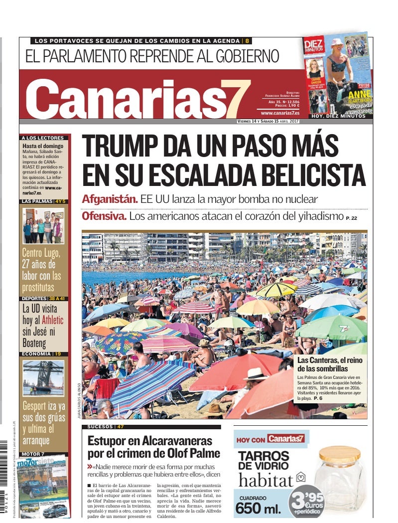 Portada Canarias7 14-04-2017