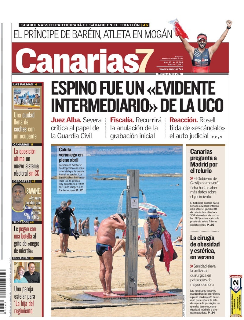 Portada Canarias7 18-04-2017