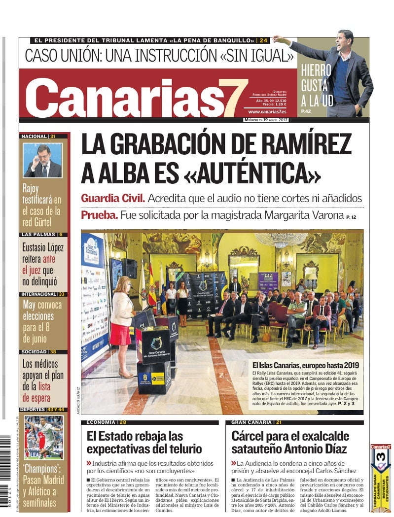 Portada Canarias7 19-04-2017