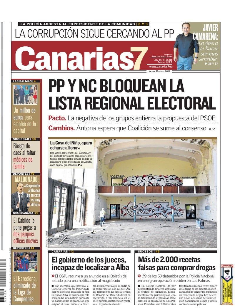 Portada Canarias7 20-04-2017