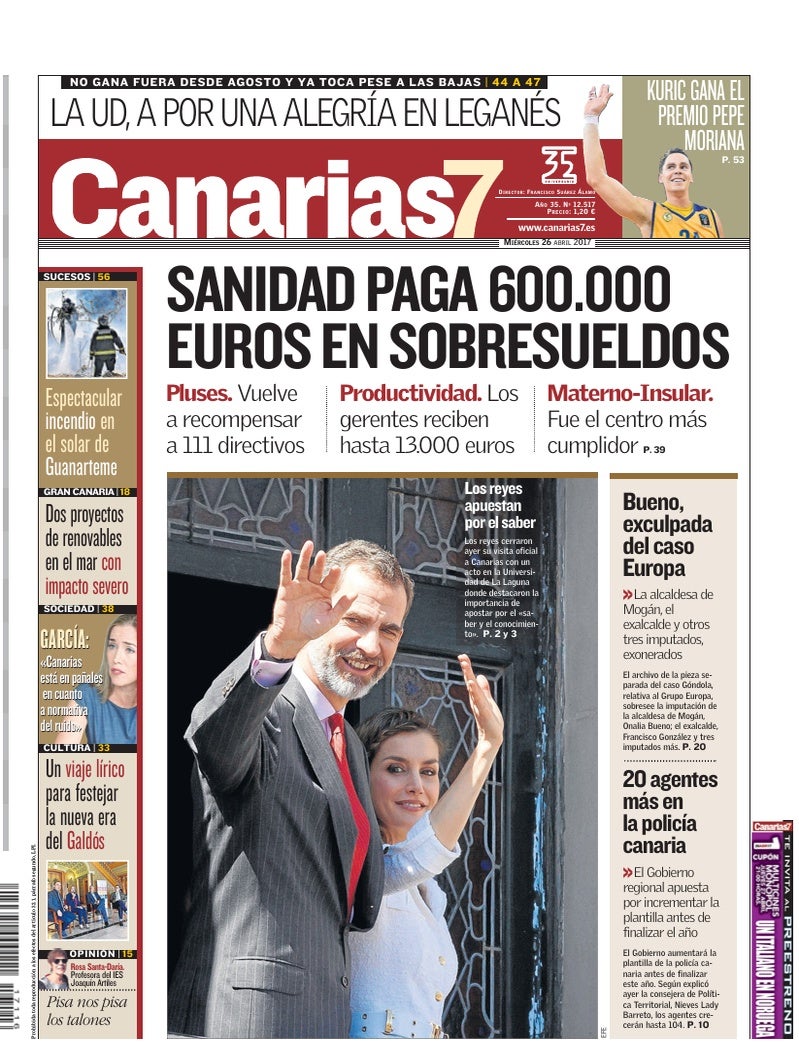Portada Canarias7 26-04-2017