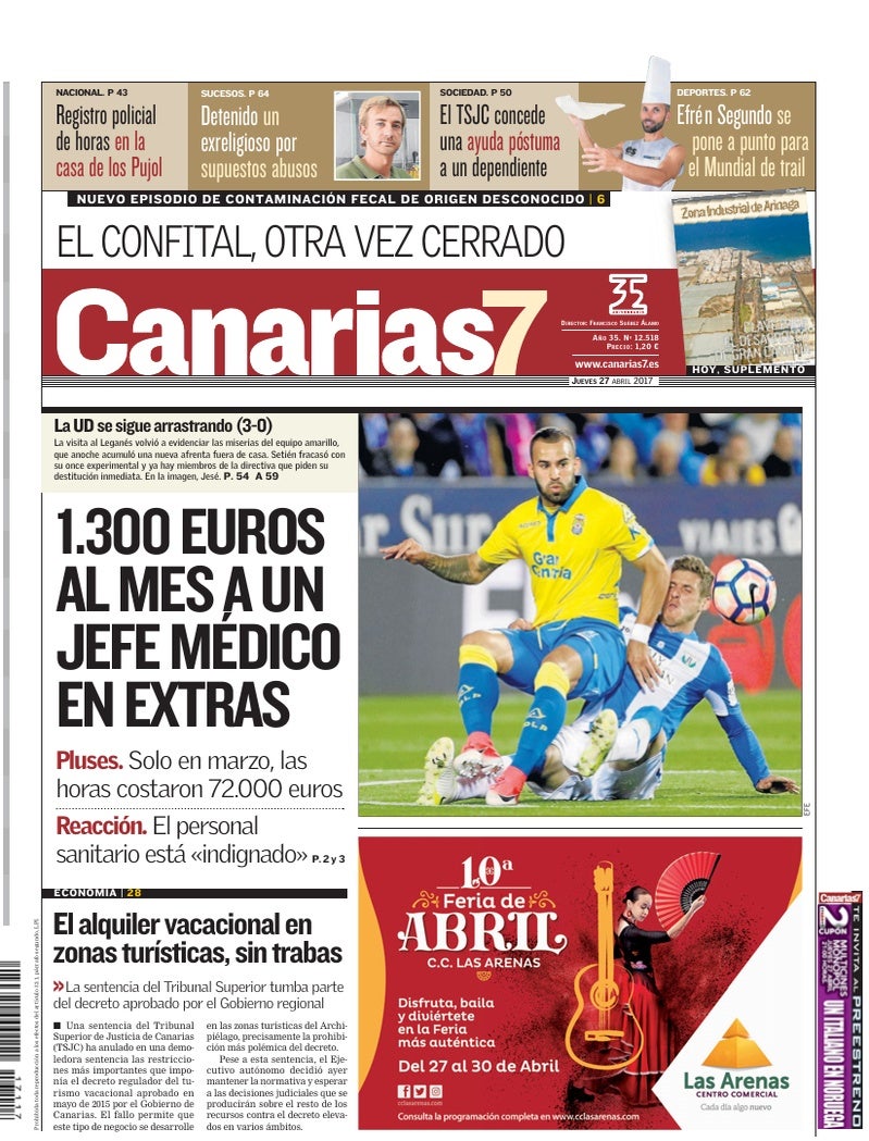 Portada Canarias7 27-04-2017