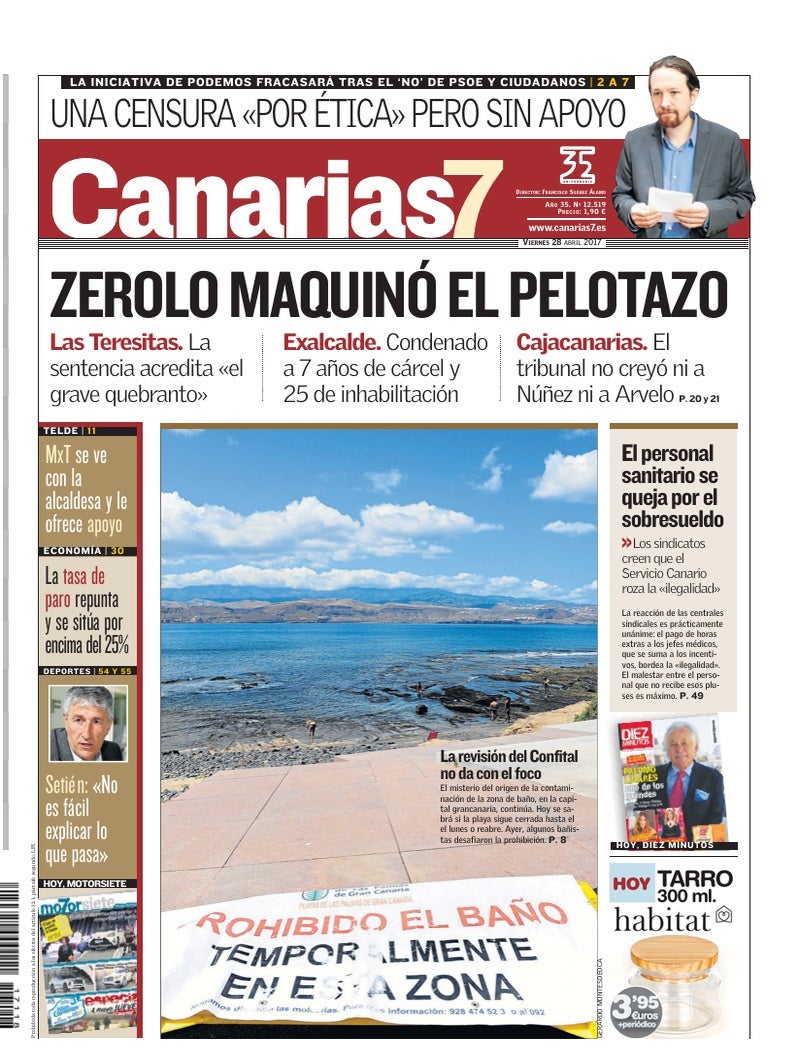 Portada Canarias7 28-04-2017