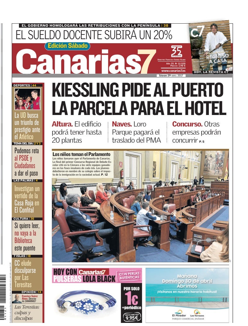Portada Canarias7 29-04-2017